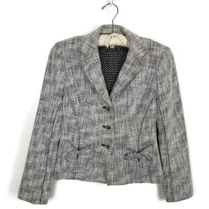 Sigrid Olsen Tweed Cropped Blazer Jacket With Bow Pockets 2